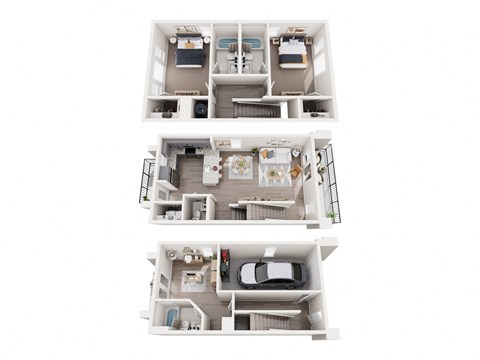 Floor plan for 2 beds, 3.5 baths, 1710 sqft